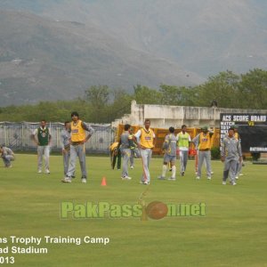 Players warming up