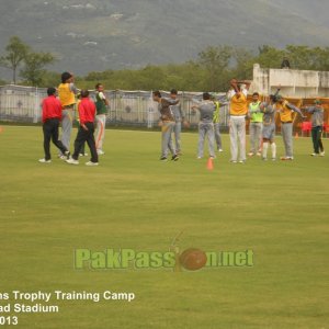 Players warming up