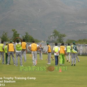 Players warming up