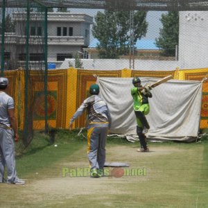 Batting practice in the nets