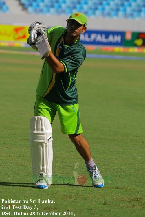 Abdur Rehman displaying his skill with the bat