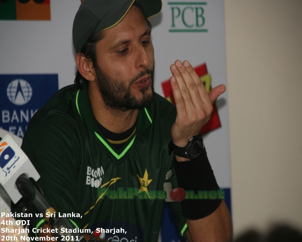 Afridi staring into his palm