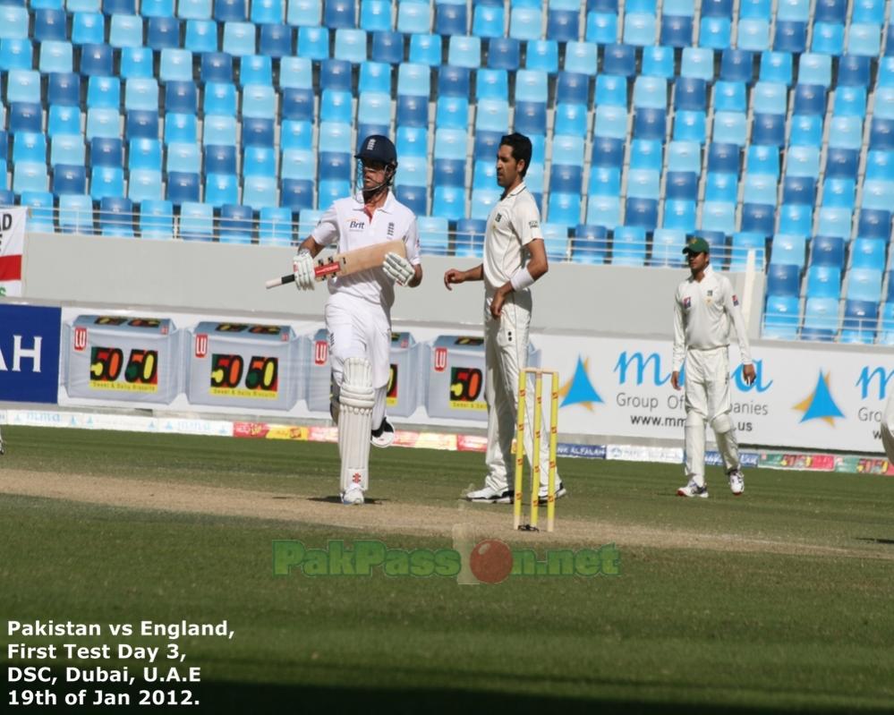 Alastair Cook and Umar Gul