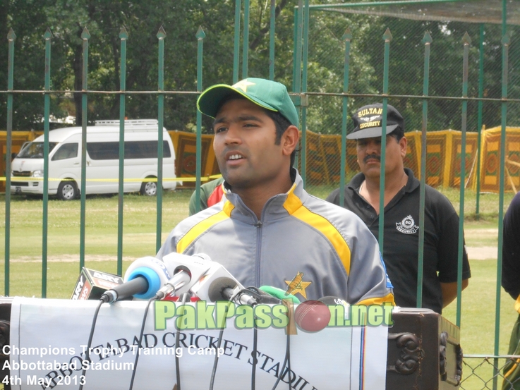 Asad Shafiq speaking to the media