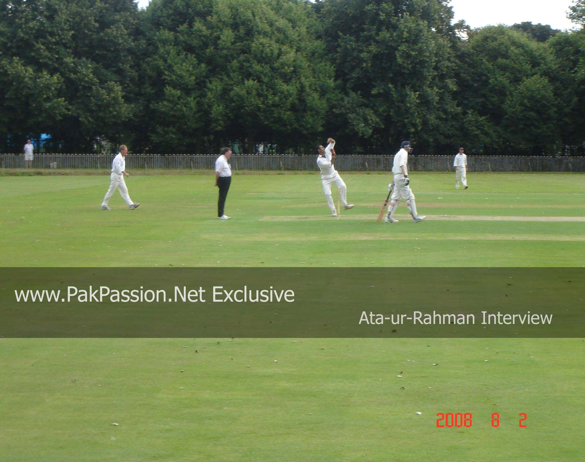 Ata ur Rehman bowling at Sefton Park versus Northop Hall