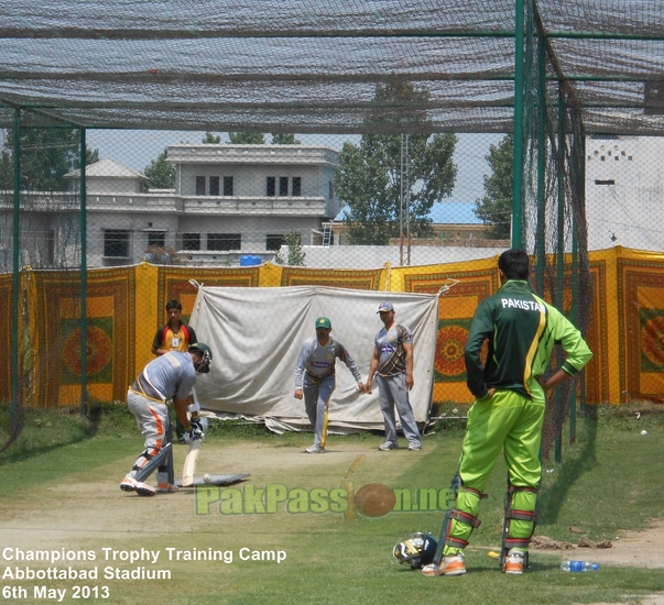 Batting practice in the nets