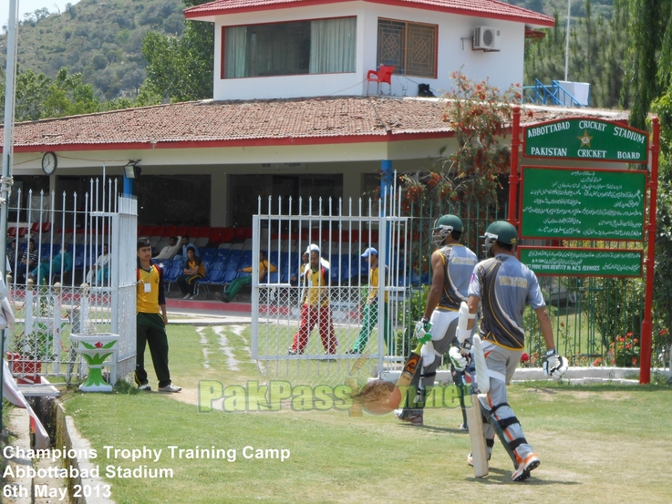 Batting practice underway at the Training Camp