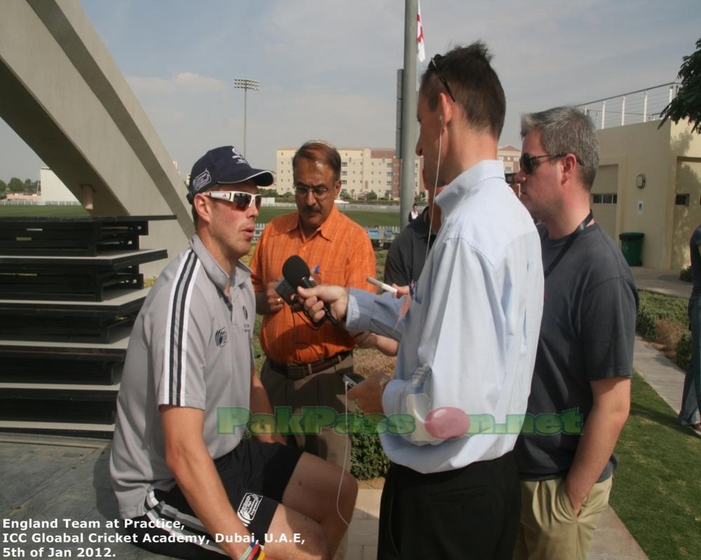 Boyd Rankin being interviewed by members of the press