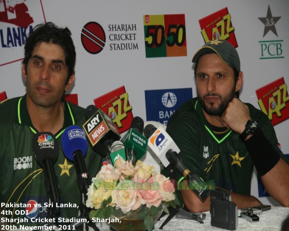 Captain Misbah-ul-Haq and Man of the Match winner, Shahid Afridi