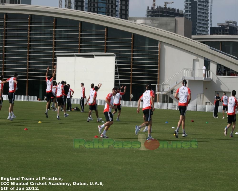 England players in practice drills