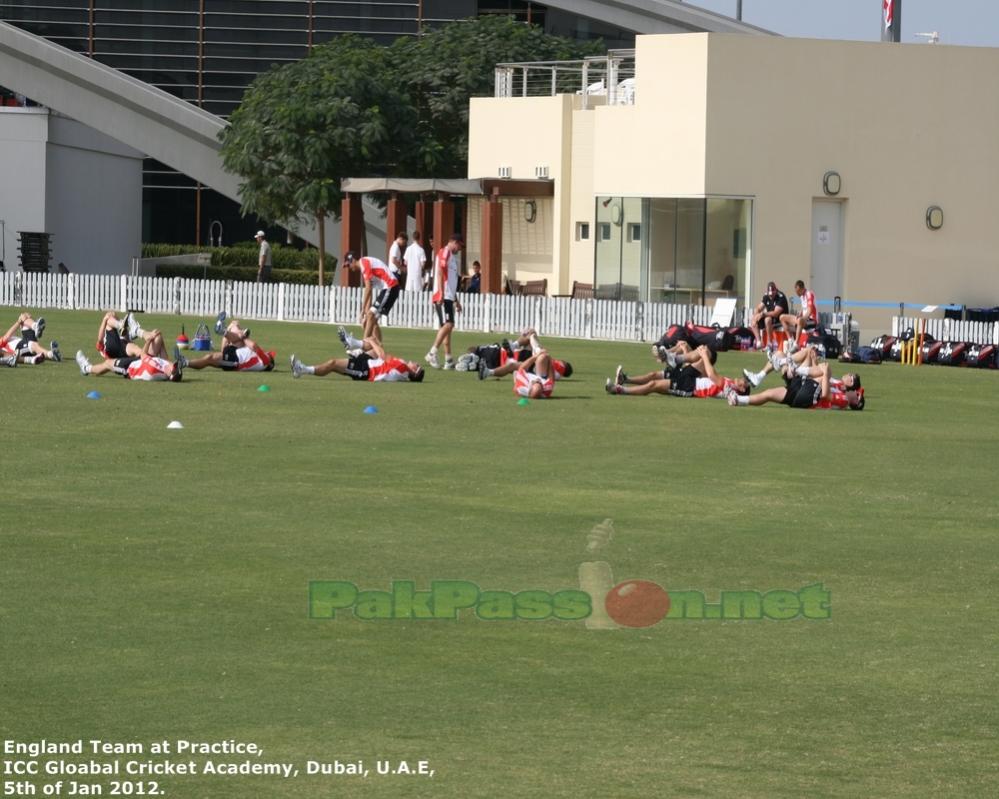 England players in practice drills