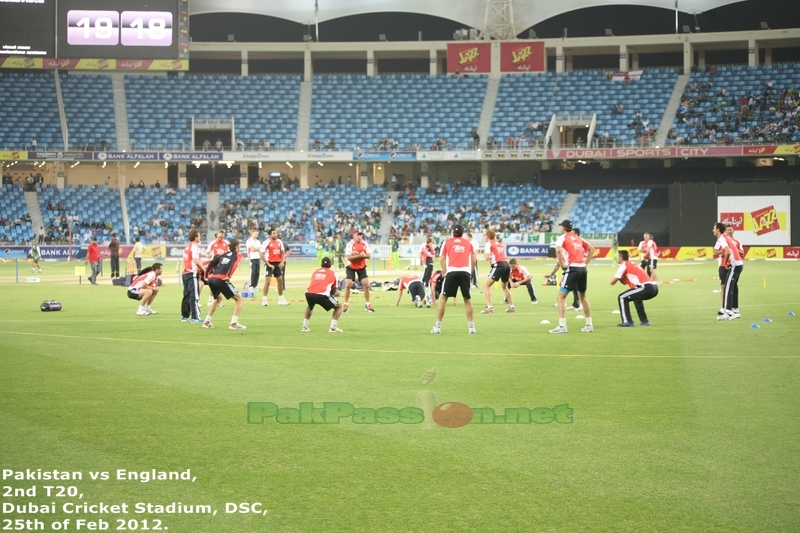 England team warming up