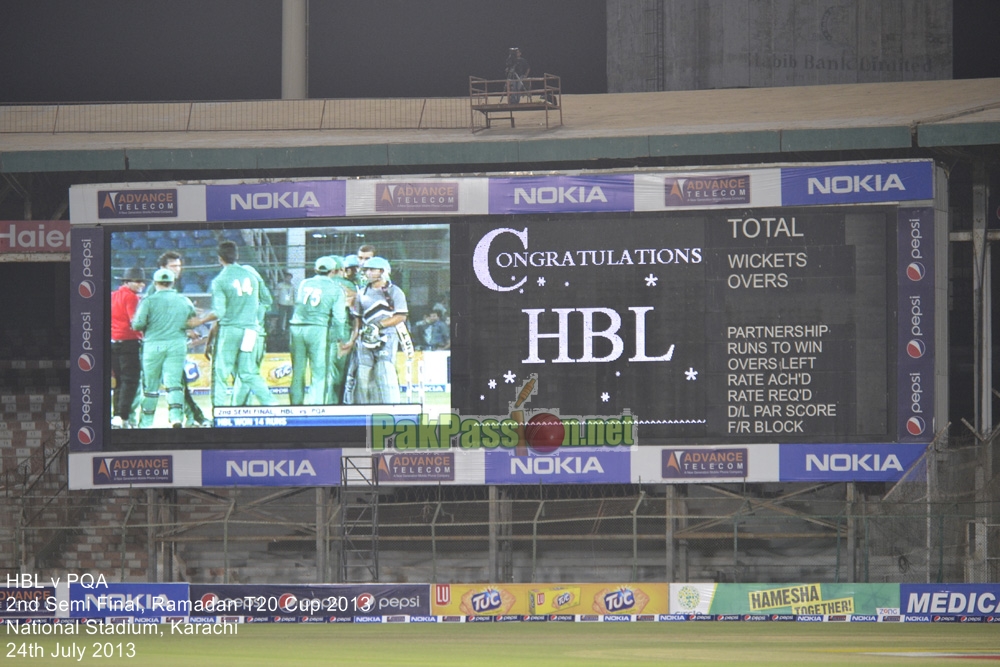 HBL vs PQA - Semi Final - Ramadan T20 Cup 2013