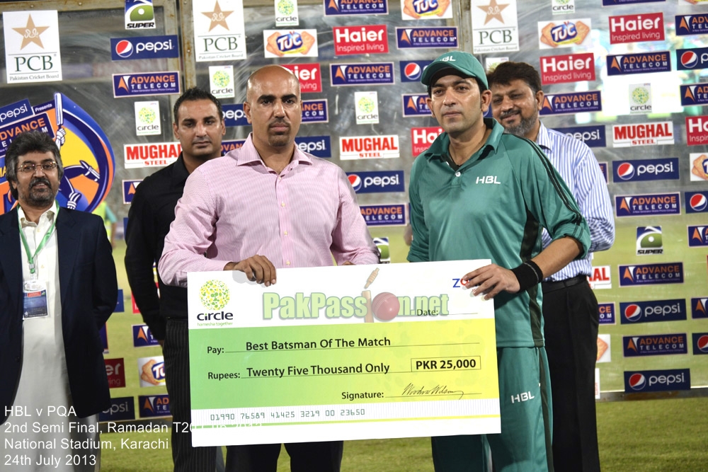 HBL vs PQA - Semi Final - Ramadan T20 Cup 2013