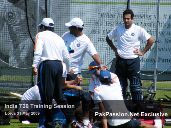 Indian players relax during a training session at Lords