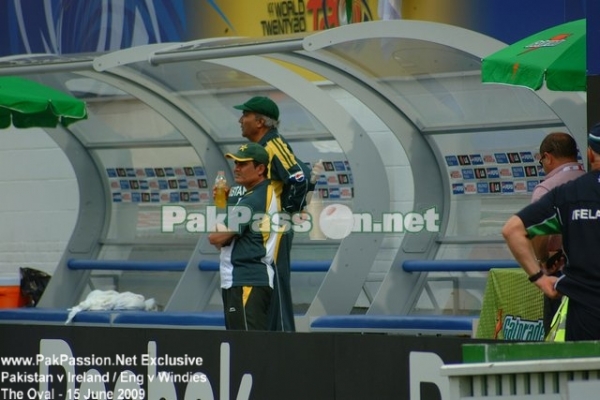 Intikhab Alam looks on