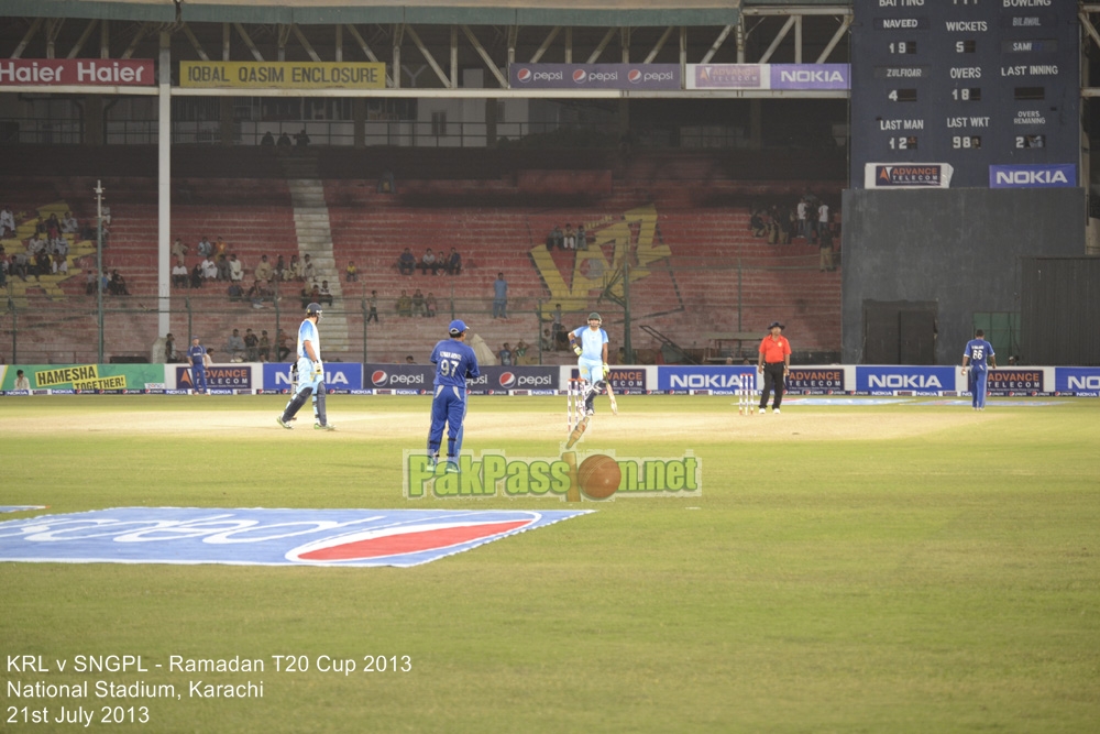 KRL vs SNGPL - Ramadan T20 Cup 2013