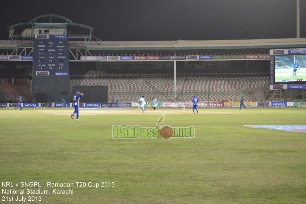 KRL vs SNGPL - Ramadan T20 Cup 2013