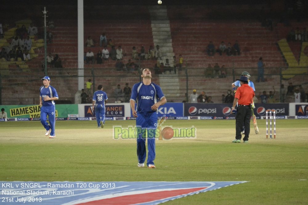 KRL vs SNGPL - Ramadan T20 Cup 2013