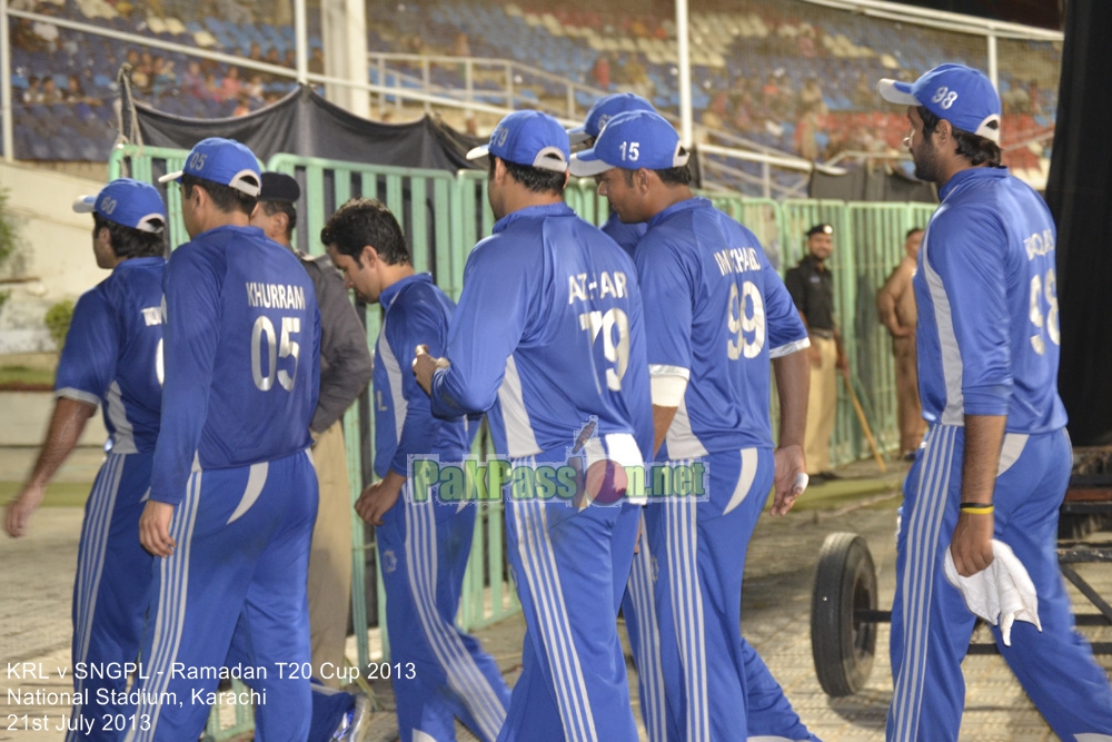 KRL vs SNGPL - Ramadan T20 Cup 2013