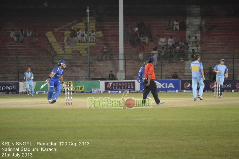 KRL vs SNGPL - Ramadan T20 Cup 2013