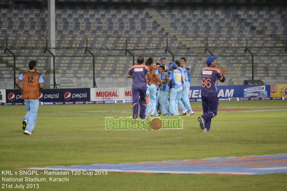 KRL vs SNGPL - Ramadan T20 Cup 2013