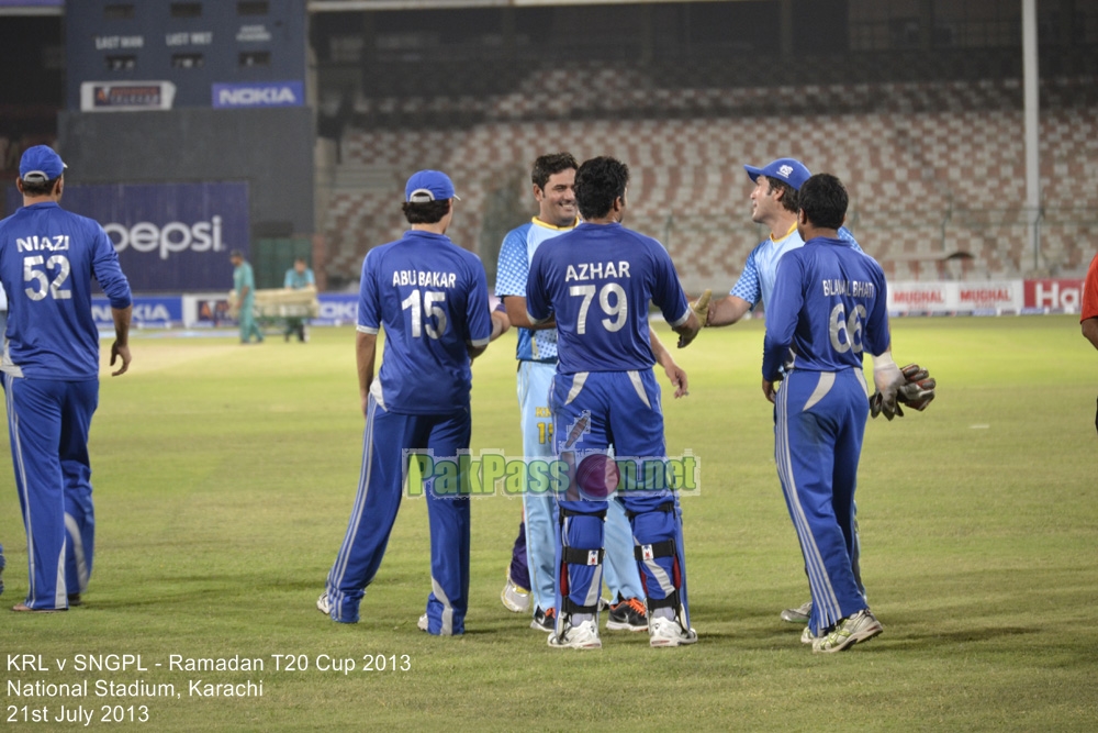 KRL vs SNGPL - Ramadan T20 Cup 2013