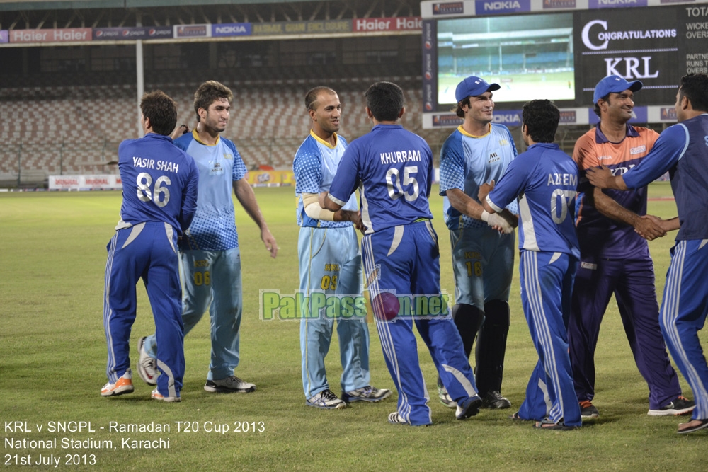 KRL vs SNGPL - Ramadan T20 Cup 2013