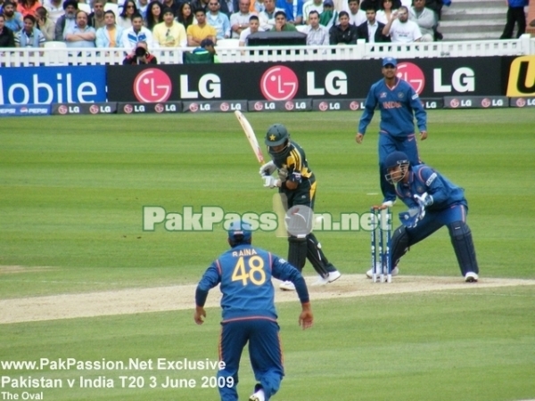 Misbah ul Haq lets a wide one go by