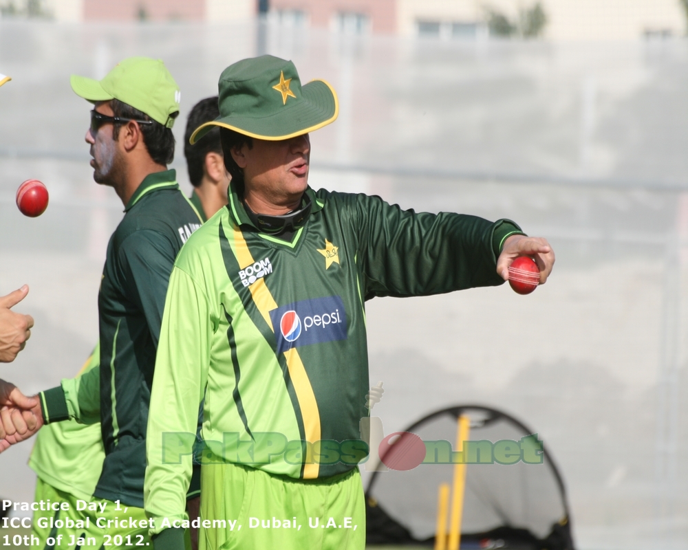 Mohsin Khan directing the practice session