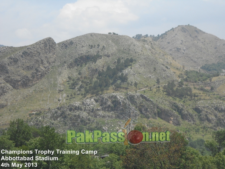 Mountainous view surrounding the Abbottabad Stadium