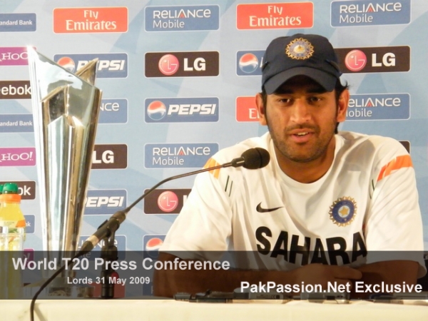 MS Dhoni talks to the media at Lords Press Conference