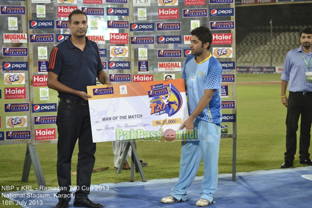 NBP vs KRL - Ramadan T20 Cup 2013