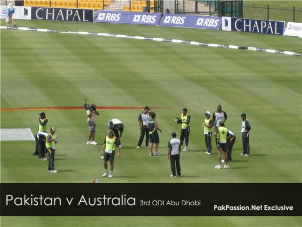 Pakistan team's pre-match training session