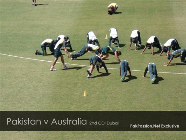 Pakistan team's pre-match training session