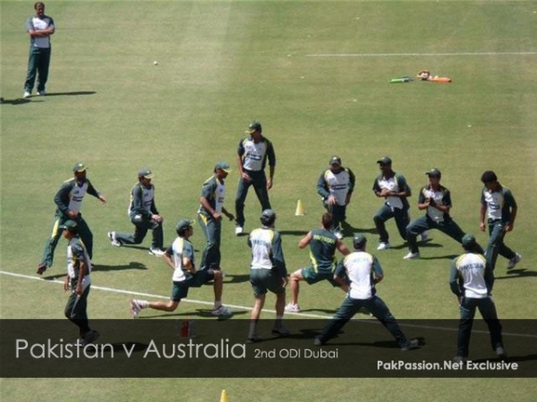 Pakistan team's pre-match training session