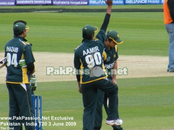 Pakistani players take a close look at the pitch
