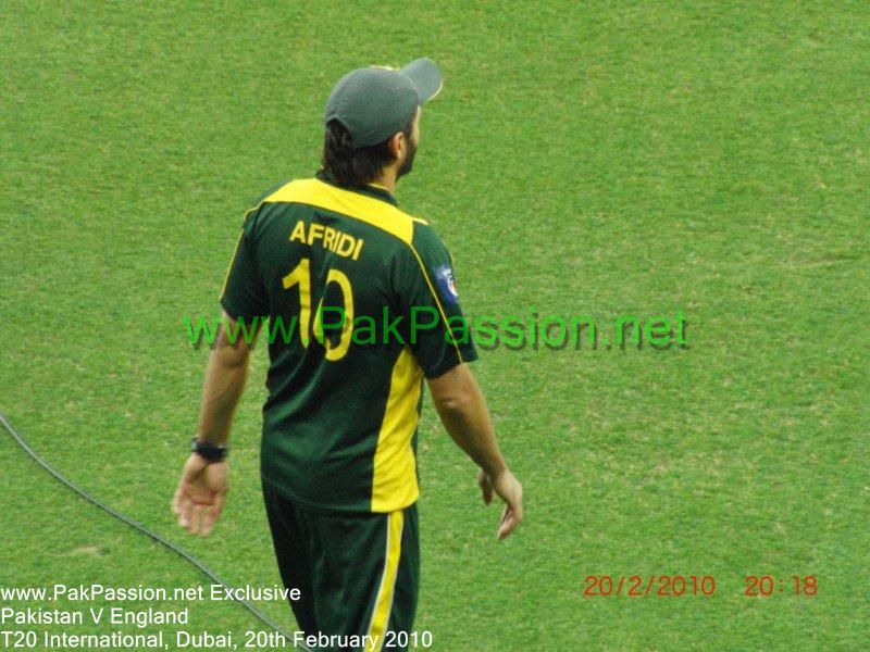 Pakistani star, Shahid Afridi on the field