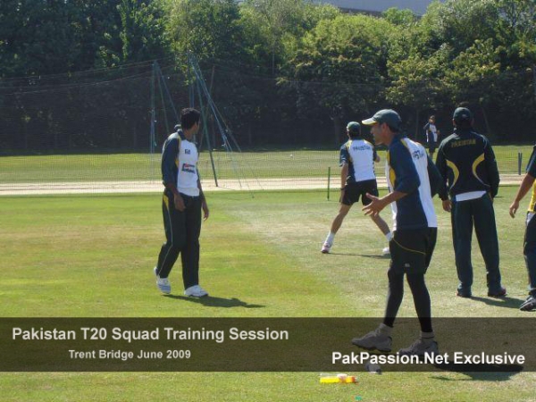 Pakistani team training at Trent Bridge