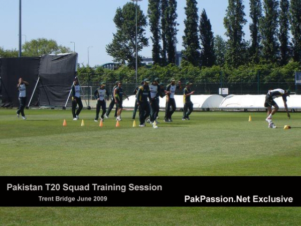 Pakistani team training at Trent Bridge