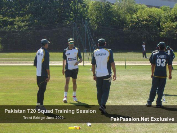 Pakistani team training at Trent Bridge