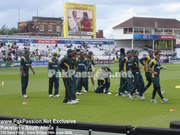 Pakistani Team warming up before the game