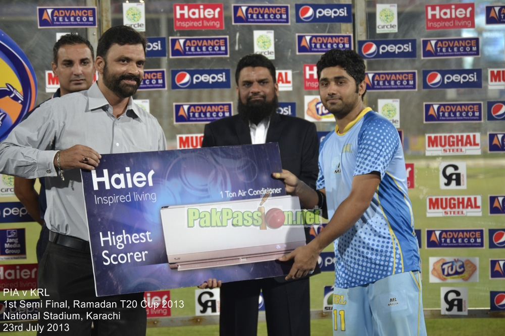 PIA vs KRL - Semi Final - Ramadan T20 Cup 2013