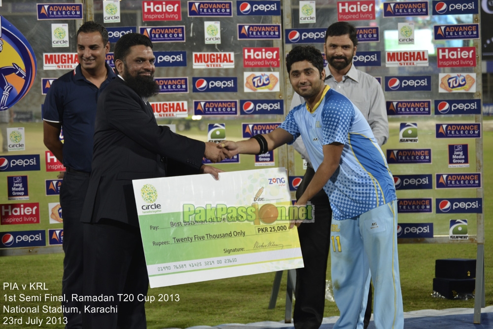 PIA vs KRL - Semi Final - Ramadan T20 Cup 2013