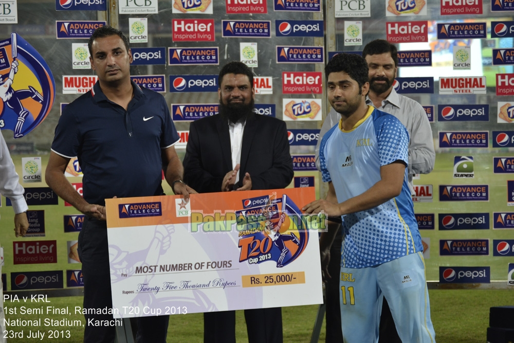 PIA vs KRL - Semi Final - Ramadan T20 Cup 2013