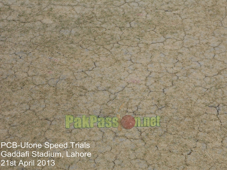 Pitch at Gaddafi Stadium during PCB Ufone Speed Trials