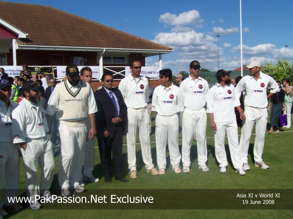 Players gather after the match