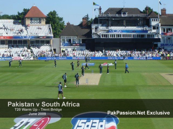 Players warm up before the warm up match against South Africa