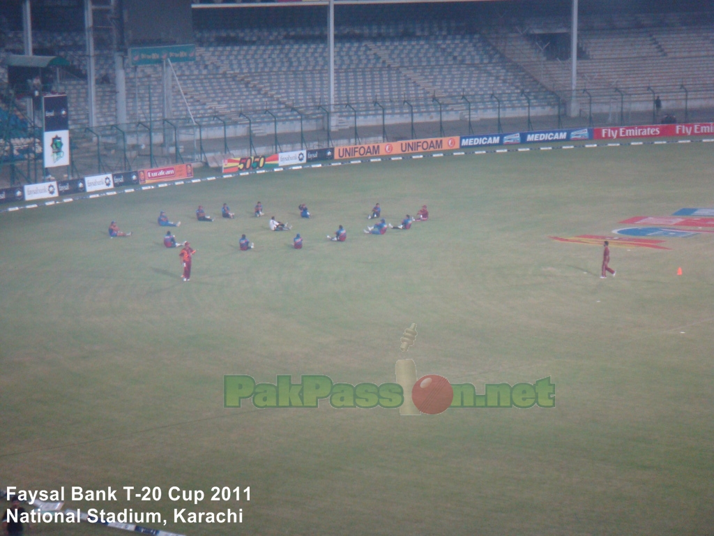 Players warming up