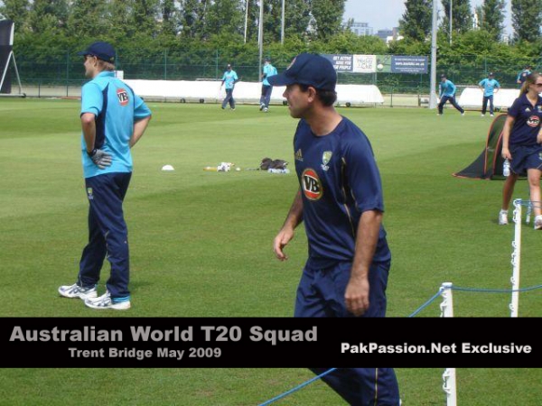 Ricky Ponting and Shane Watson train at Trent Bridge